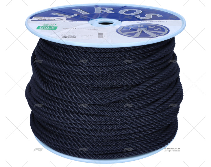 Seil POLYESTER 08mm NAVY / DRUM 200MT LIROS