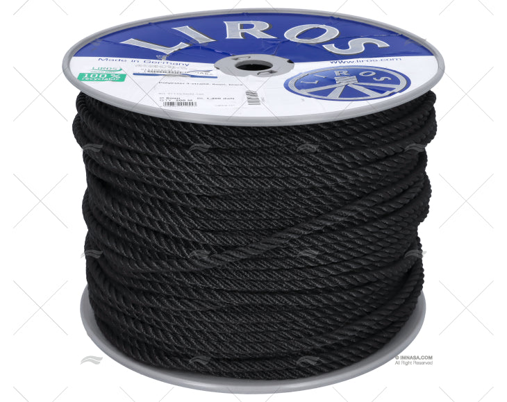 Seil POLYESTER 08mm NEGRO / DRUM 200MT LIROS