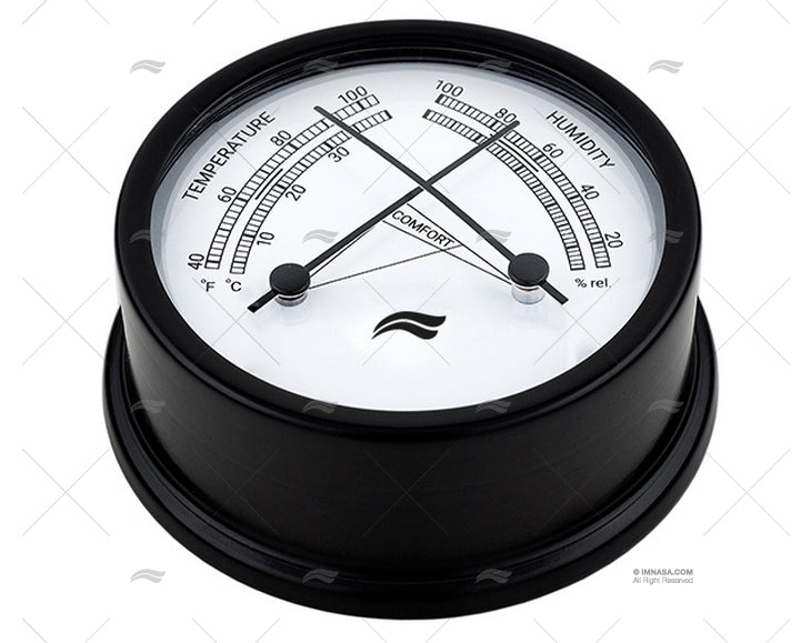 THERMOM.-HYGROM. ALUM. BLACK DIAL 95mm