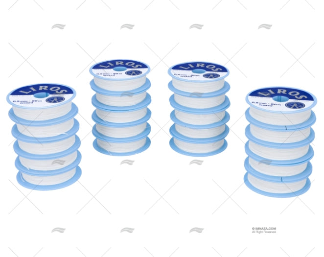 SEWING THREAD SPOOL BOX 100Mx0,5mm 20U W LIROS