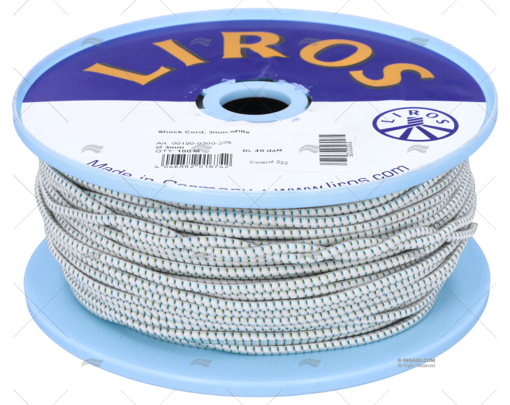 ROPE SHOCK CORD 03mm WHITE 100m