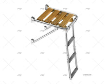SWIM PLATFORM TEAK, FOLDING S.S. LADDER