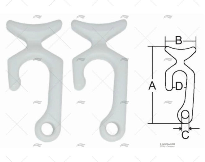 RAIL MOUNT FENDER HOOK (2U) MARINE TOWN