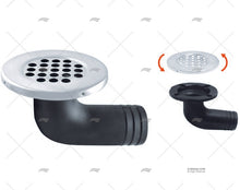 DECK DRAIN 95º 1-1/2" NYLON SS316 MARINE TOWN