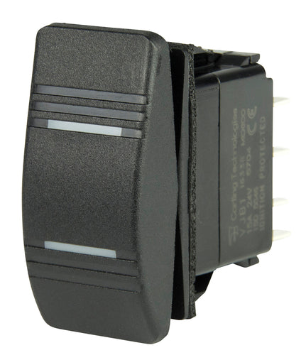 BEP Switch Contura On-Off-On Double Pole 12/24V 1/4" Terminal Blades 2x Amber LED