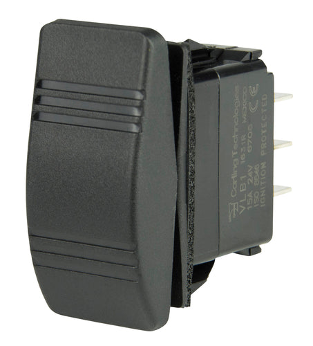 BEP Switch Contura (On)-Off-(On) Double Pole 12/24V 1/4" Terminal Blades