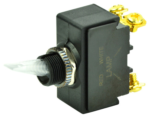 BEP Switch Toggle Off-On Single Pole 12V #6-32 Terminal Screws Red Led