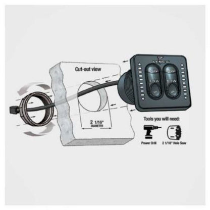 Lenco Led Indicator Two-Piece Tactile Switch Kit W/ Pigtail For Single Actuator Systems - 123SC-V2