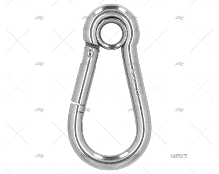 CARABINE HOOK W/ EYE S.S.316 8x80mm