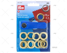 Prym Eyelets in Messing 14mm 10 Units