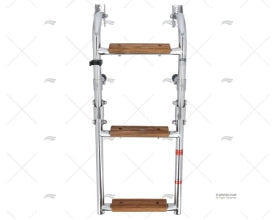 FOLDABLE LADDER INOX LADDER 3 STEPS TEAK
