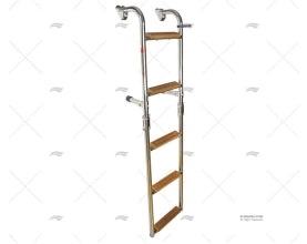FOLDABLE LADDER INOX LADDER 5 STEPS TEAK