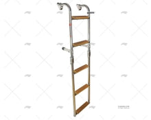 FOLDABLE LADDER INOX LADDER 5 STEPS TEAK