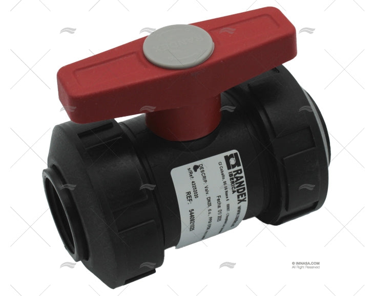 BALL VALVE DOUBLE UNION BSP  PPG 1" RANDEX IBERICA