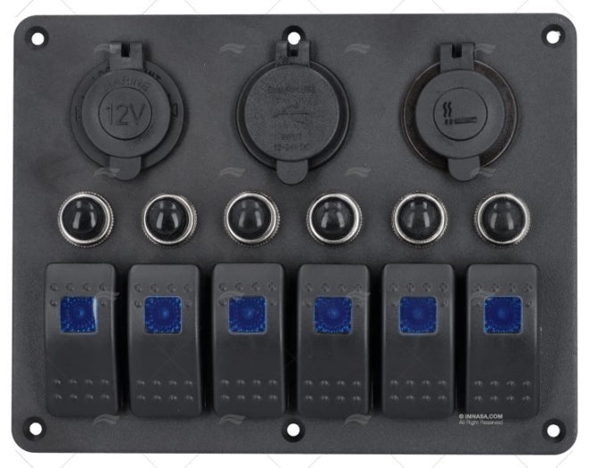 FLAT SWITCH PANEL LED 12V ON/OFF +usb