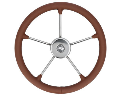 WHEEL 400mm LEATH. BROWN W/BLACK SEWING