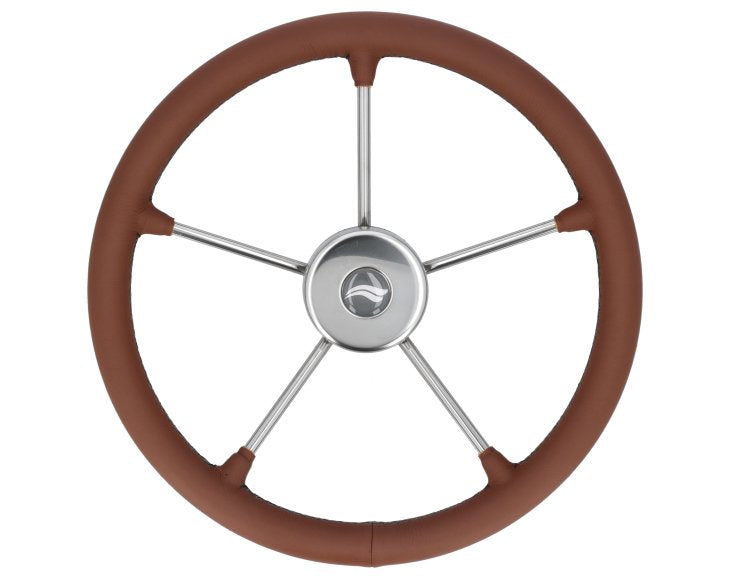 WHEEL 400mm LEATH. BROWN W/BLACK SEWING