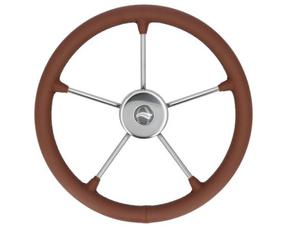 WHEEL 400mm LEATH. BROWN W/BLACK SEWING