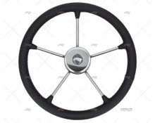 WHEEL 400mm LEATH. BLACK W/RED SEWING IMNASA