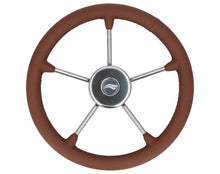 WHEEL 350mm LEATH. BROWN W/BLACK SEWING