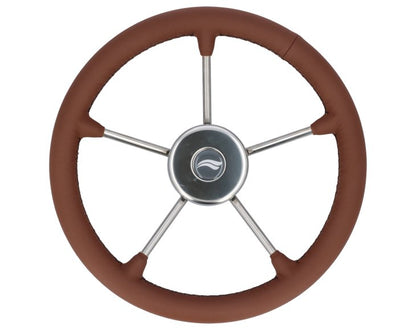 WHEEL 350mm LEATH. BROWN W/BLACK SEWING