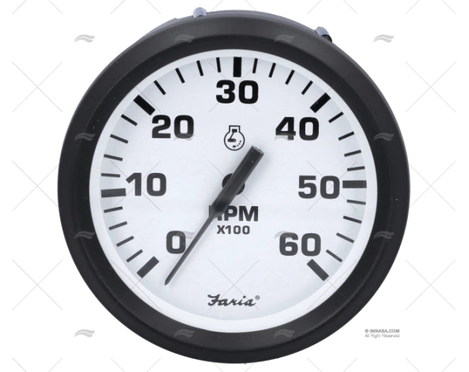 SPEEDOMETER UT 6000RPM WHITE FARIA