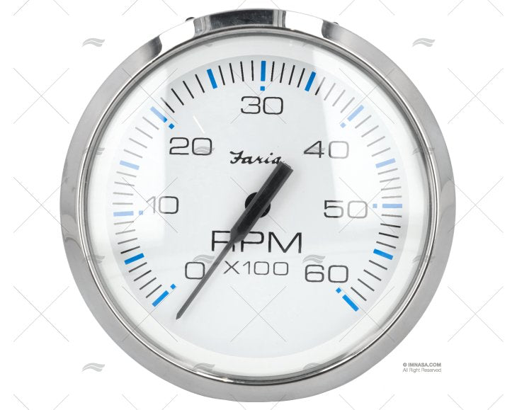 SPEEDOMETER WHITE 6000RPM FARIA