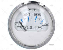 VOLTMETER FRB 20-32V S/S WHITE FARIA