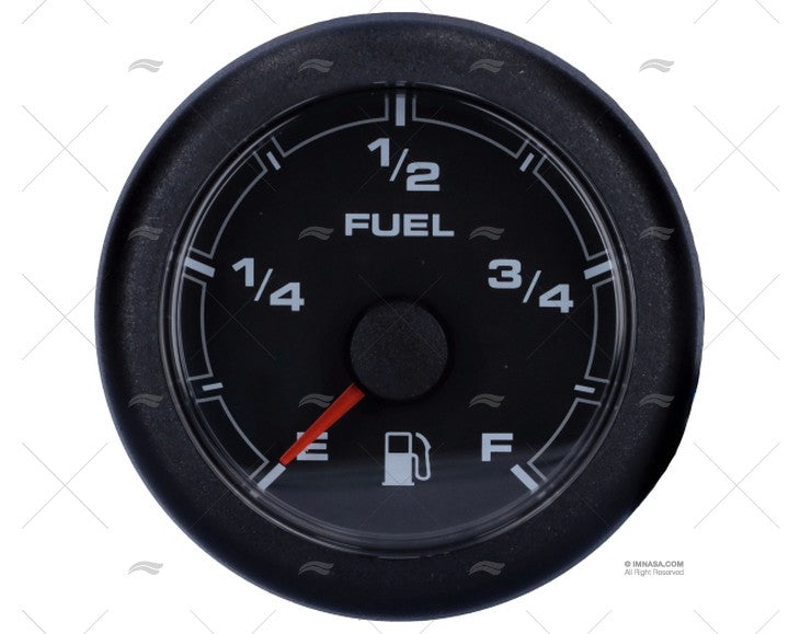 BLACK OL FUEL LEVEL GAUGE 12/24V 52mm