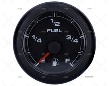 BLACK OL FUEL LEVEL GAUGE 12/24V 52mm