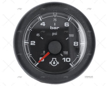 BLACK OL PRESSURE GAUGE 12/24V 10 BAR 52