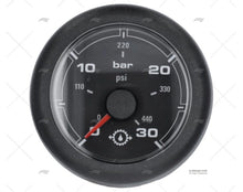 BLACK OL PRESSURE GAUGE 12/24V 30 BAR 52
