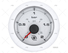 WHITE OL PRESSURE GAUGE 12/24V 2 BAR 52m