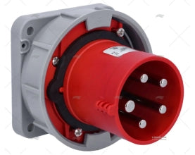 ELEC. MALE PLUG  63A 4+T DIA.72 RED