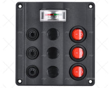 SWITCH PANEL 3P 12V 107x113 VOLTIMETER