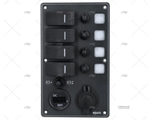 SWITCH PANEL 4P 12/24V 114x191x75mm USB+