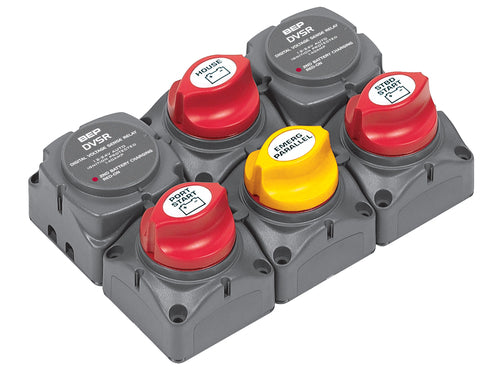 BEP Battery Distribution Cluster For Twin Outboard Engine With Three Battery Banks