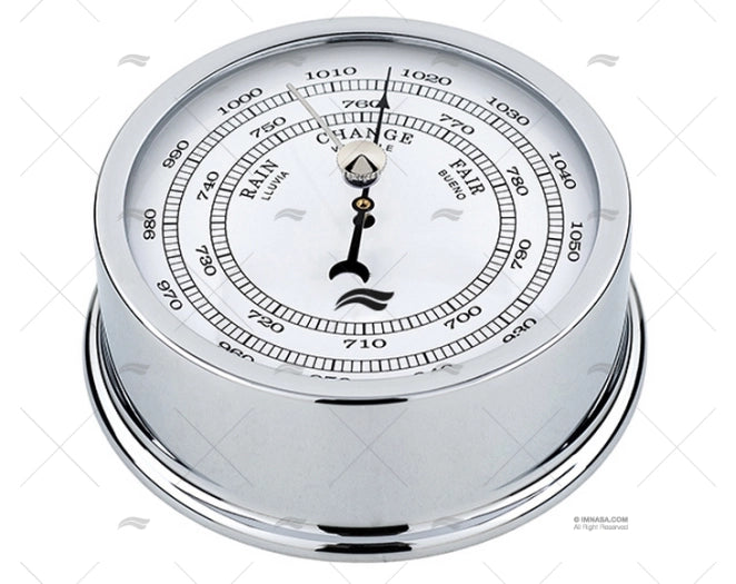 BAROMETER CHROME BRASS DIAL 95mm IMN