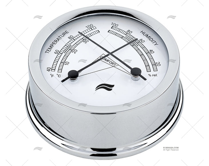 THERMOM.-HYGROM. BRASS CHROME. DIAL 95mm