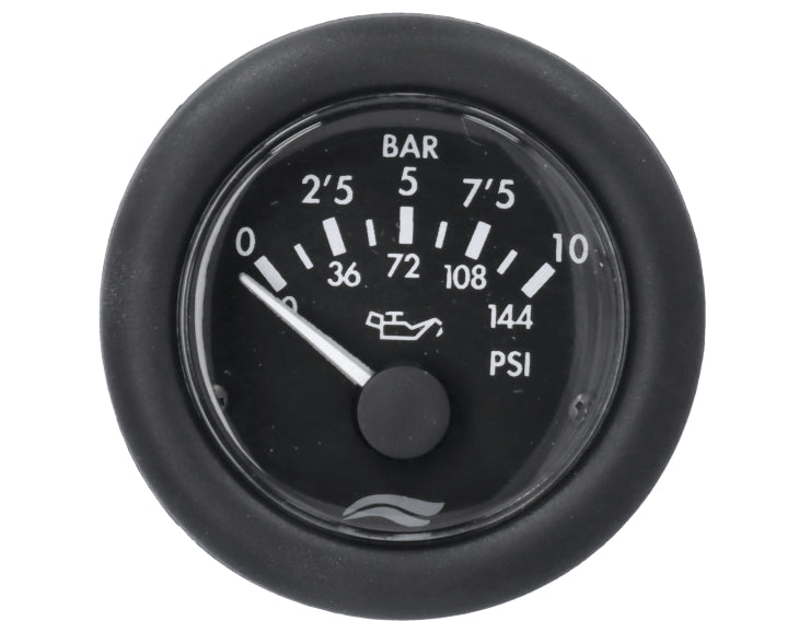 PRESSURE GAUGE 10 BAR 12V BLACK