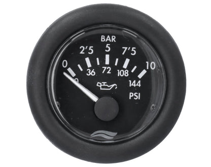 PRESSURE GAUGE 10 BAR 12V BLACK