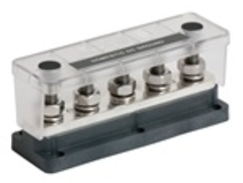 BEP Bus Bar Pro Installer Heavy-Duty With Cover 5x Studs 10mm (3/8") 650A 50V DC (Bulk)