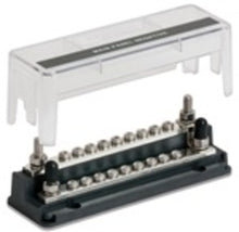 BEP Z Bus Bar Pro Installer With Cover 4x Studs 6mm (1/4") And 18x Screw Terminals 4mm (5/32") 2x200A 50V DC (Bulk)