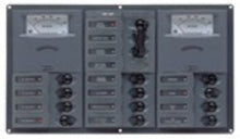 BEP Circuit Breaker Panel AC 110V 12x Single Pole 3x10A 4x15A 3x20A 1x25A 1x30A 2x Double Pole 1x30A 1x 50A With Analog Voltmeter
