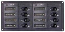 BEP Circuit Breaker Panel DC 12V 8x Single Pole 2x5A 2x10A 3x15A 1x20A Horizontal With DC Color System Monitor (DCSM)
