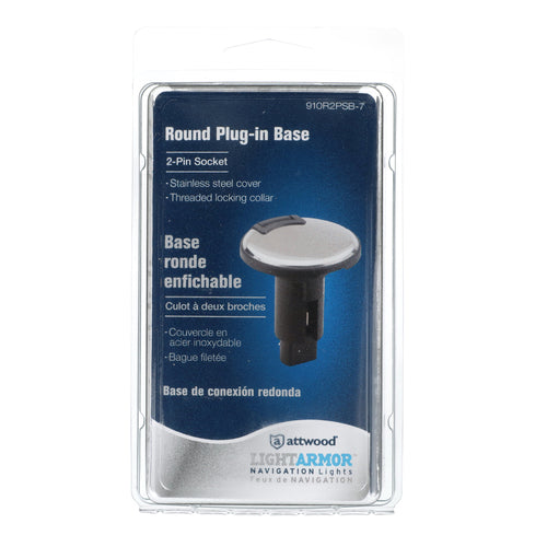 Attwood Asm-rnd Base, Om, Bk,2pin (Clam Shell)