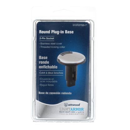 Attwood Asm-rnd Base, Om, Bk,2pin (Clam Shell)