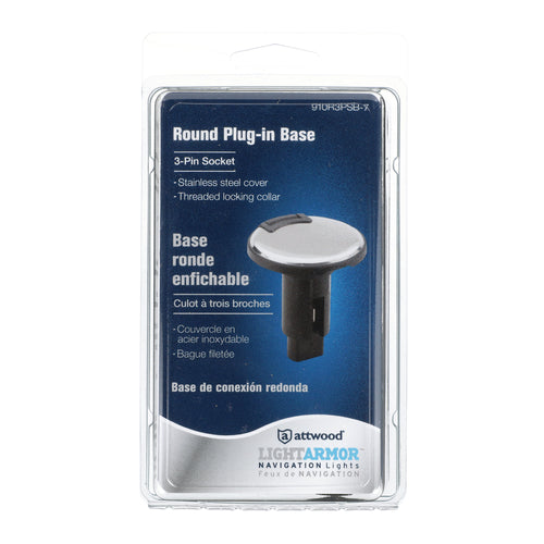 Attwood Asm-rnd Base, Om, Bk,3pin (Clam Shell)