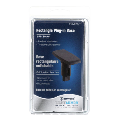 Attwood Asm-rect Base, Blk, 2 Pin (Clam Shell)