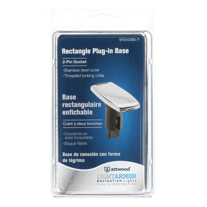 Attwood Asm-rect Base, SS, 2 Pin (Clam Shell)